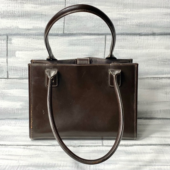 Wilson’s Leather Vintage Y2K Brown Leather Satchel “Maxima” Tote Handbag Purse - Picture 2 of 16